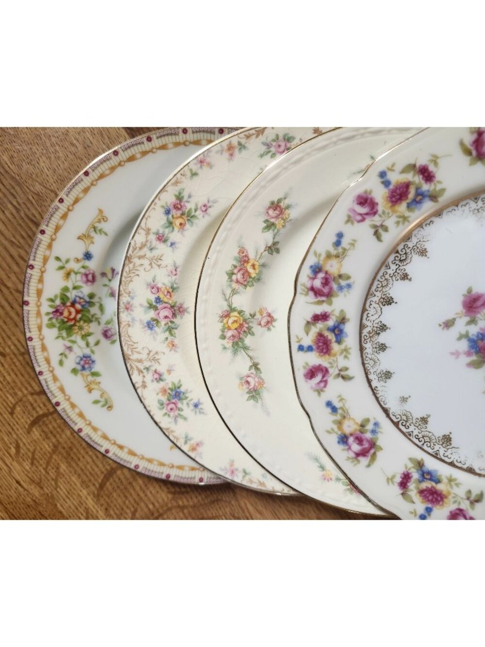 Mismatched Colorful Floral Fine China ~6.5" Dessert, Cake, Bread Plates